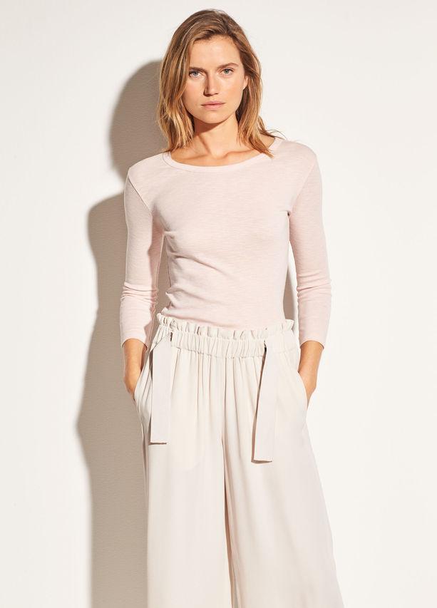 Vince - 3/4 Sleeve Cotton Crew in Tulip