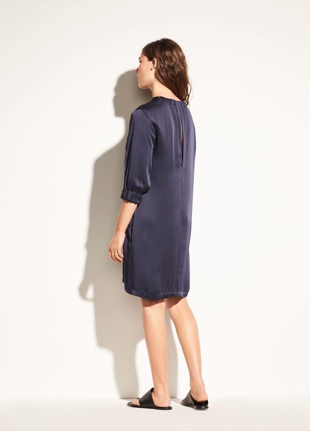 Vince - Gathered Shift Dress in Coastal Blue