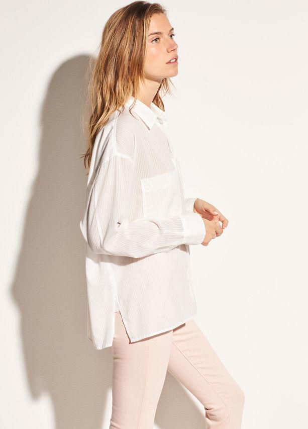 Vince - Textured Double Pocket Blouse in Off White