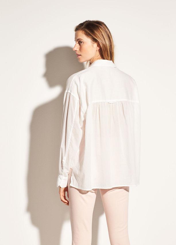 Vince - Textured Double Pocket Blouse in Off White