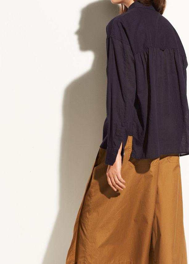 Vince - Textured Double Pocket Blouse in Coastal Blue