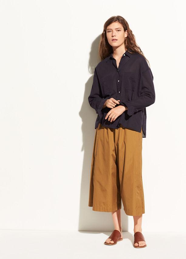 Vince - Textured Double Pocket Blouse in Coastal Blue
