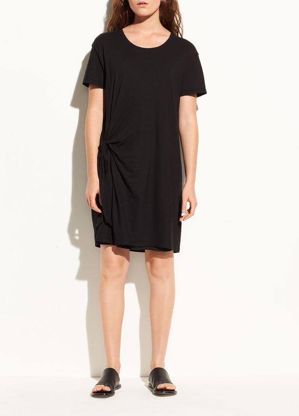 Vince - Side Tie Cotton Dress in Black