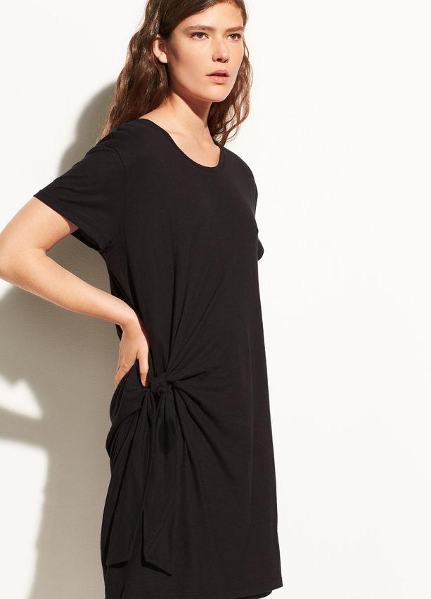 Vince - Side Tie Cotton Dress in Black