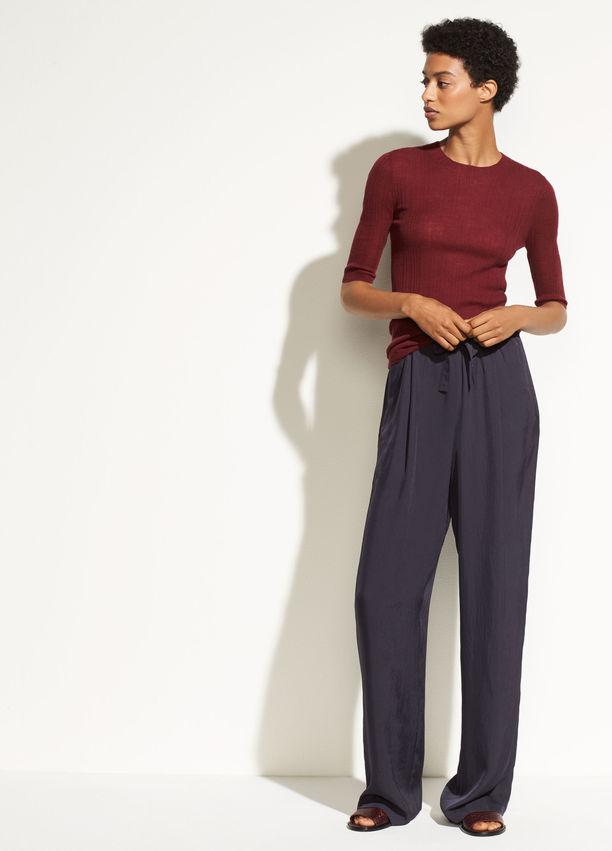 Vince - Shrunken Mock Neck Pullover Merlot