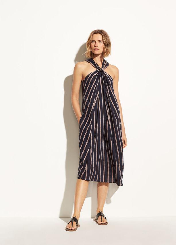 VINCE- Textured Stripe Twist Dress CBL