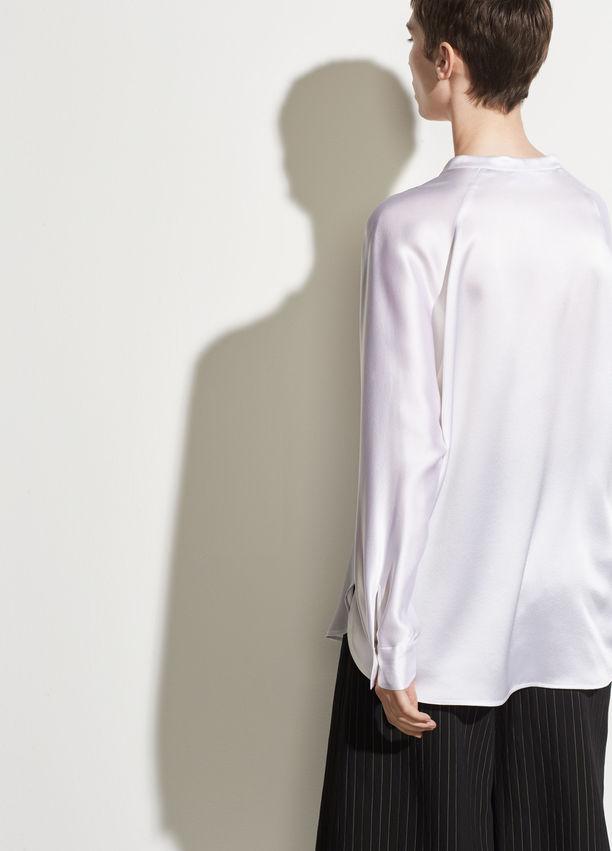 VINCE- Band Collar Blouse Optic White