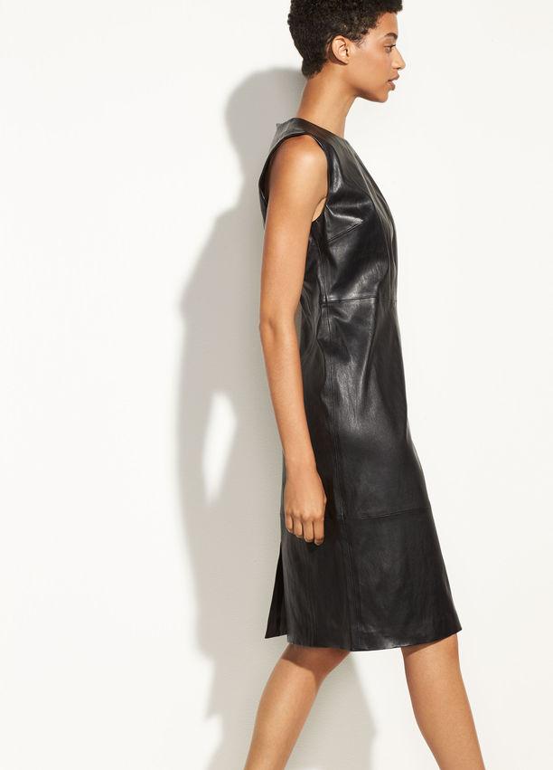 VINCE- Leather Dress Black