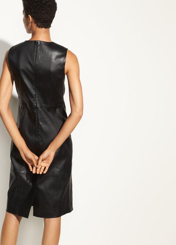 VINCE- Leather Dress Black