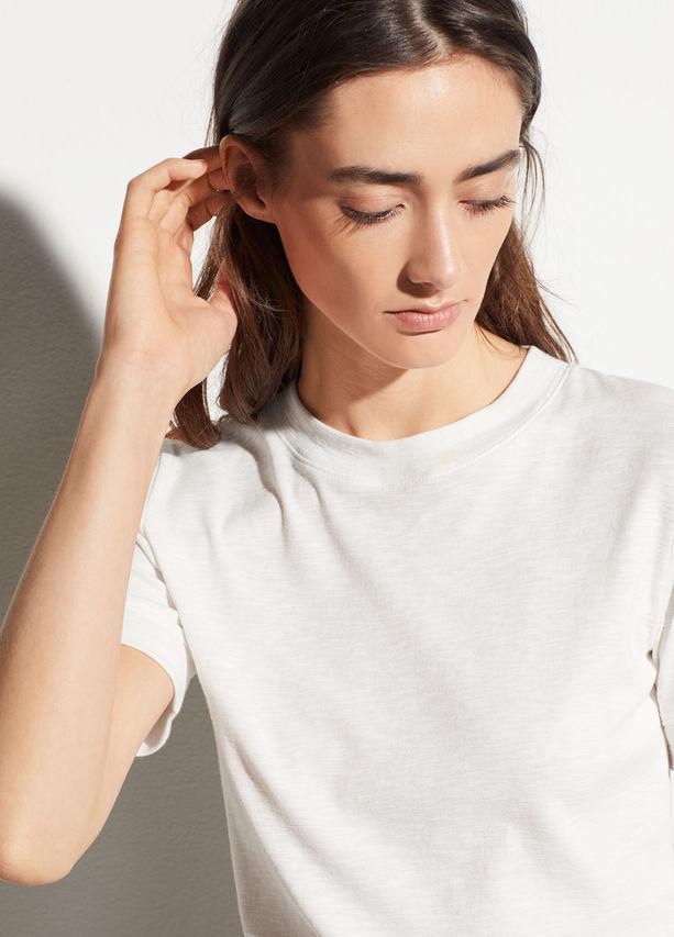VINCE- Short Sleeve Shrunken Crew Off White