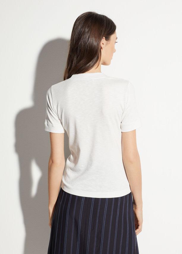 VINCE- Short Sleeve Shrunken Crew Off White