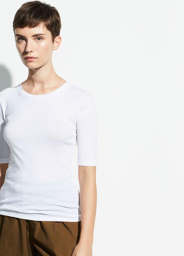 VINCE - Elbow Sleeve Crew in Optic White