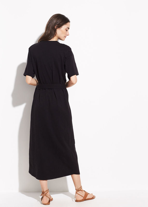 VINCE - Short Sleeve Wrap Dress in Black
