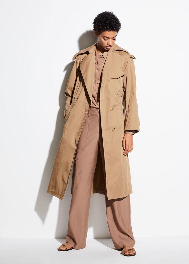 VINCE - Cotton Trench Coat in Khaki