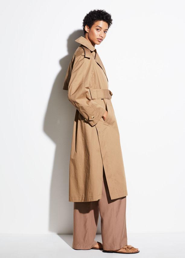 VINCE - Cotton Trench Coat in Khaki