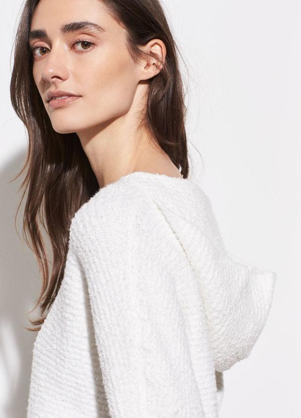VINCE - Relaxed Textured Hoodie White