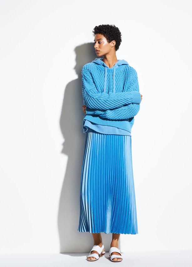 VINCE - Directional Rib Pullover in Blue Pumice