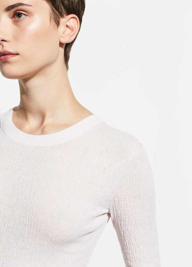 VINCE - Broomstick Pleat Elbow Sleeve in Peony