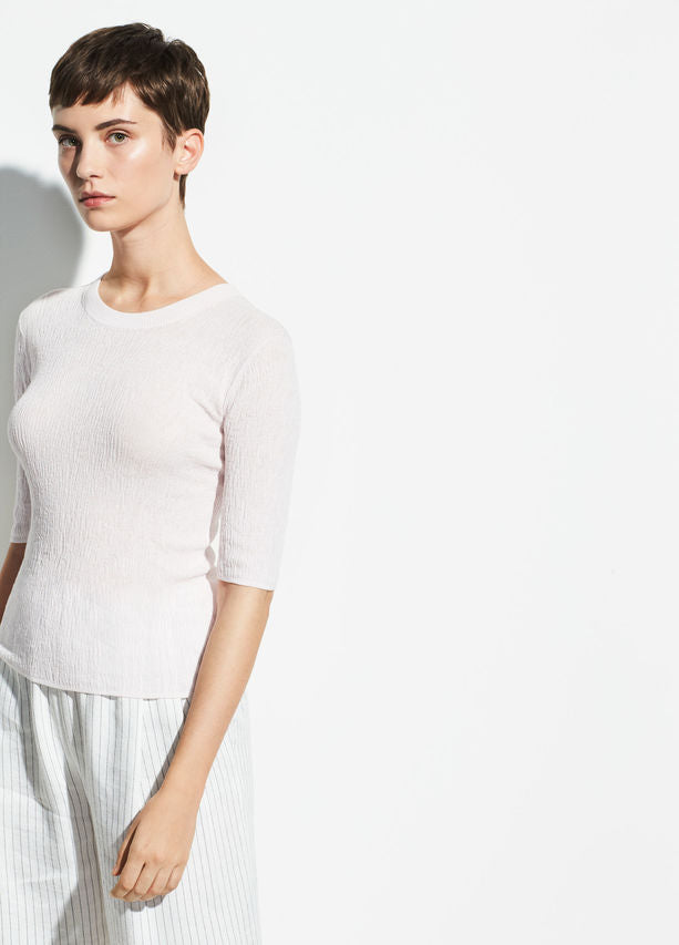 VINCE - Broomstick Pleat Elbow Sleeve in Peony