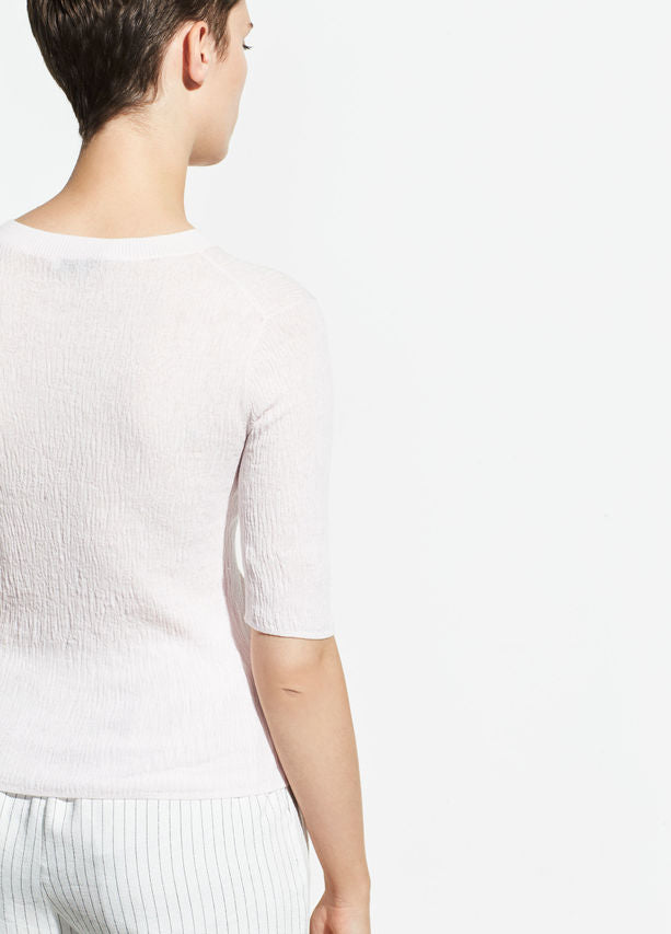VINCE - Broomstick Pleat Elbow Sleeve in Peony