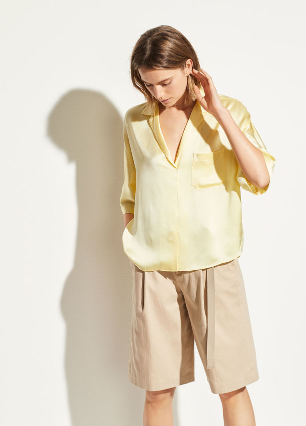 Vince - Satin PJ Shirt Lemon Glow