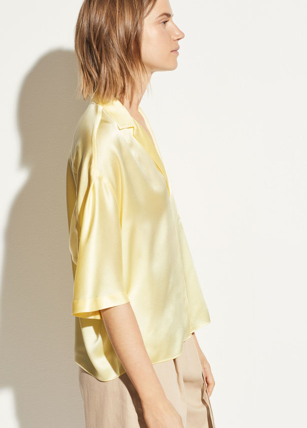 Vince - Satin PJ Shirt Lemon Glow