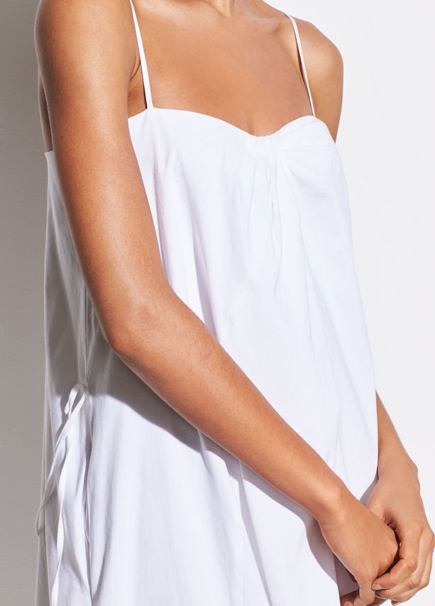 VINCE - Linen Drape Neck Dress in Optic White