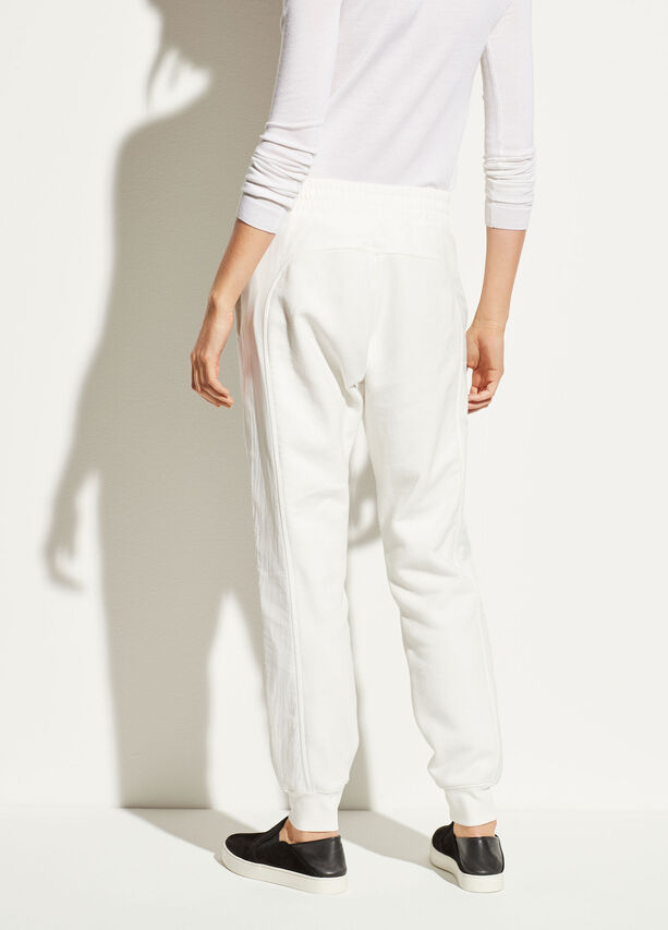 VINCE - Mixed Media Jogger in Off White