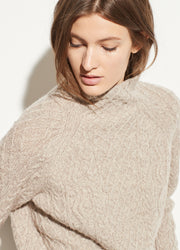 VINCE - Zig Zag Cable Sweater in Marzipan/Taupe