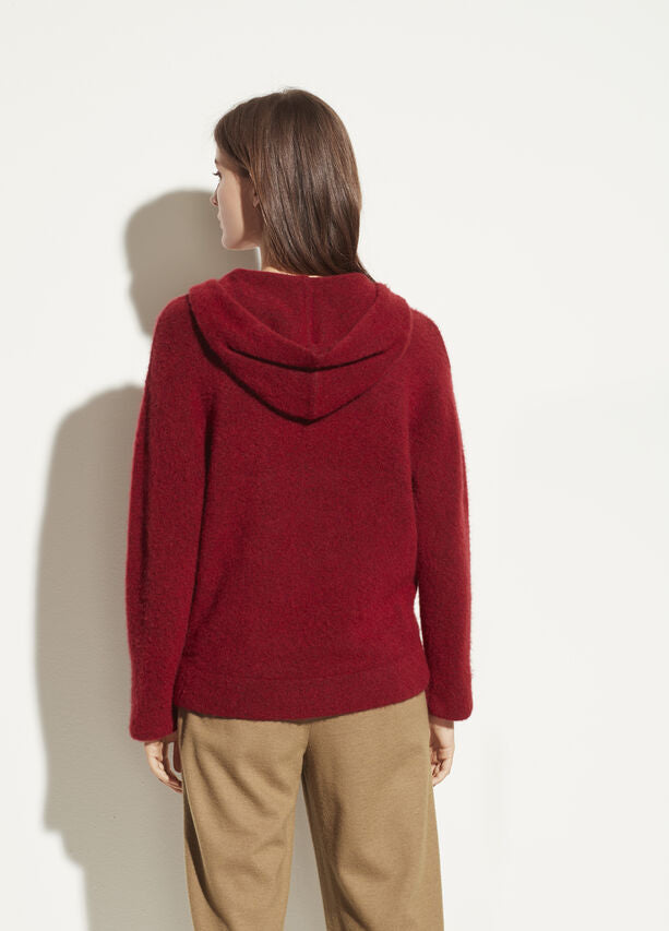VINCE - Oversized Pocket Hoodie in Cherry