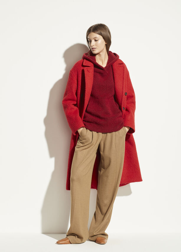 VINCE - Oversized Pocket Hoodie in Cherry