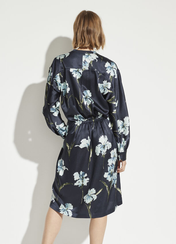 Vince - Iris Print Long Sleeve Dress in Coastal