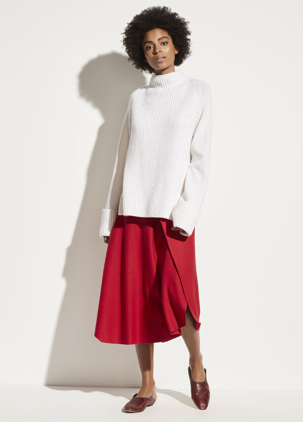 Vince - Asymmetric Drape Skirt in Crimson