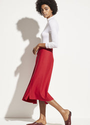 Vince - Asymmetric Drape Skirt in Crimson