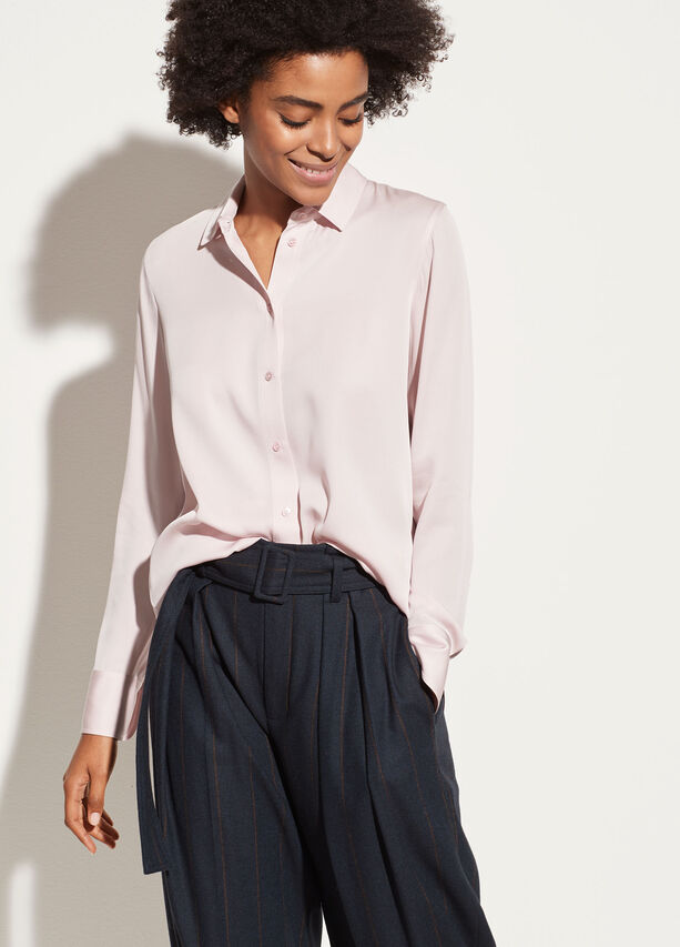 Vince - Slim Fitted Blouse in Rosa Seco