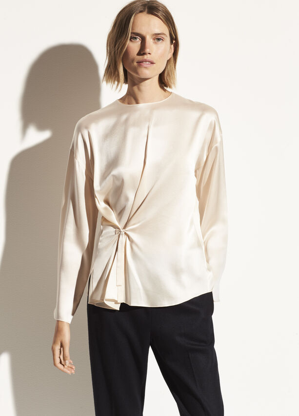 Vince - Knot Front Blouse in Chiffon