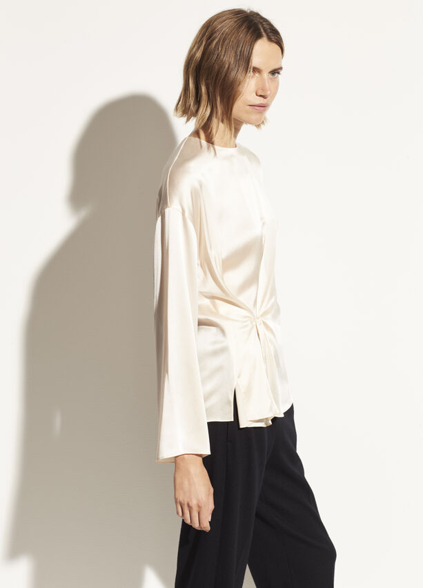 Vince - Knot Front Blouse in Chiffon
