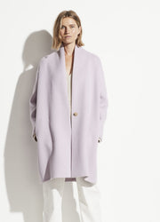 Vince - Collarless Coat in Lily Stone
