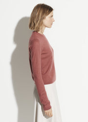 Vince - Fitted Crewneck Sweater in Rosewood