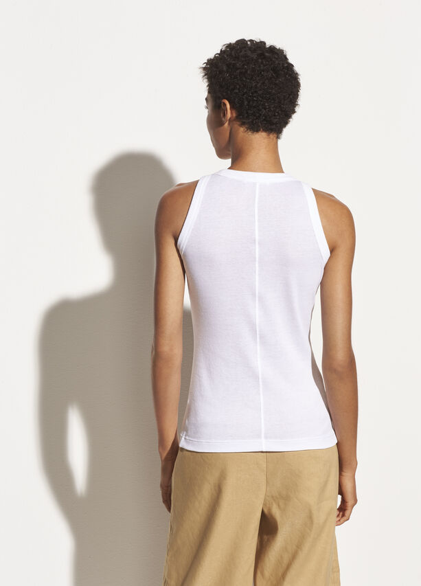 Vince - High Neck Tank in Optic White