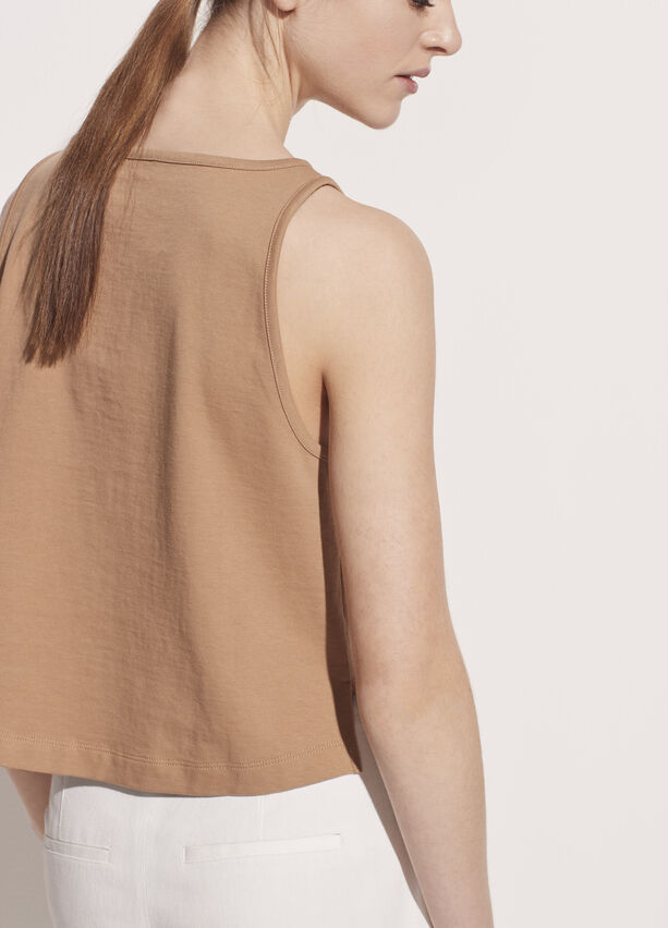 Vince - Cropped Swing Tank in Dune