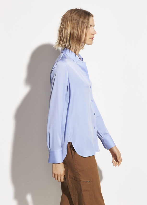 Vince - Slim Fitted Blouse in Aqua Bloom