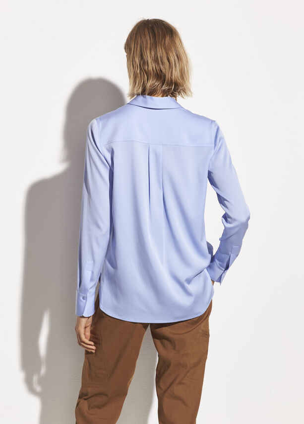 Vince - Slim Fitted Blouse in Aqua Bloom
