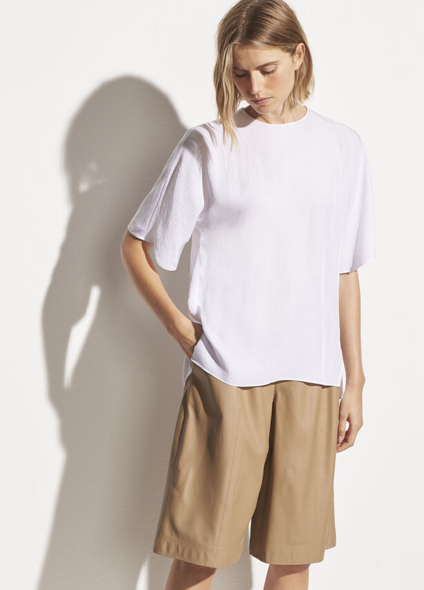 Vince - Drape Twill T-Shirt in Off White