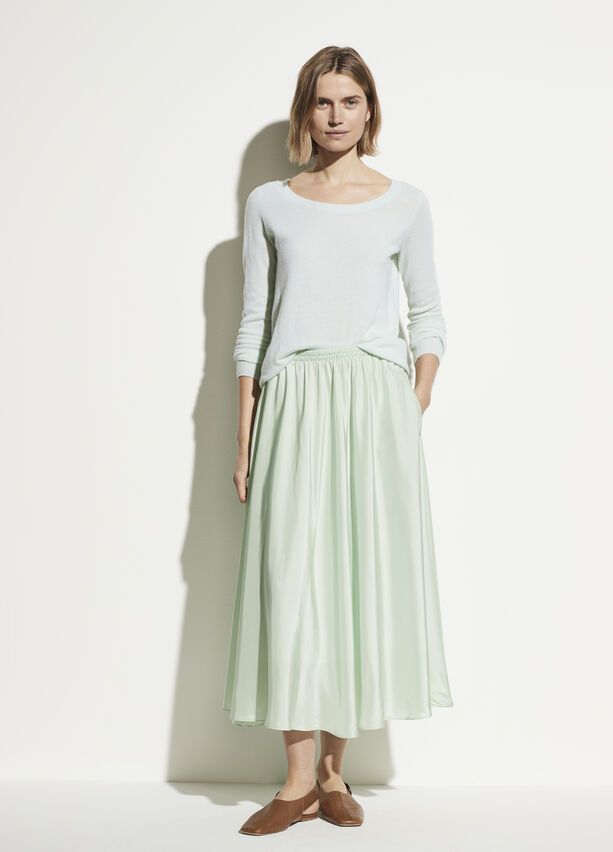 Vince - Gathered Pull-On Skirt in Sea Foam