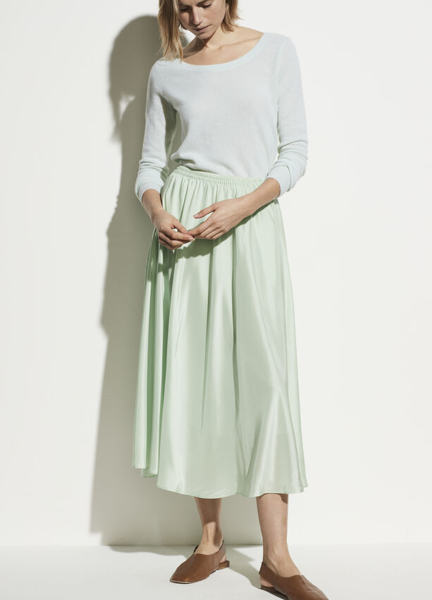 Vince - Gathered Pull-On Skirt in Sea Foam
