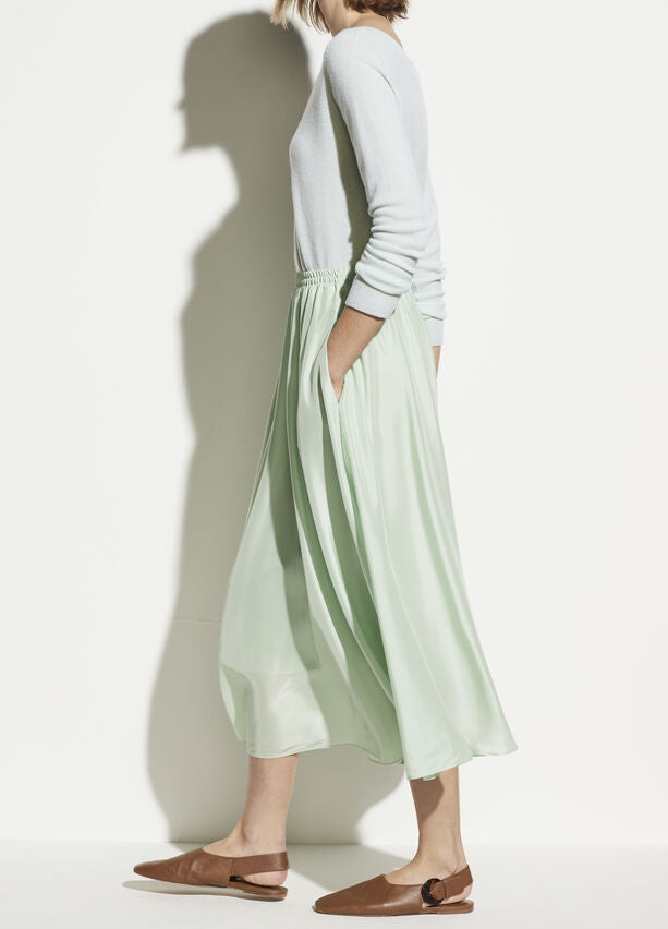 Vince - Gathered Pull-On Skirt in Sea Foam
