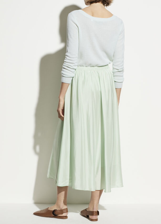 Vince - Gathered Pull-On Skirt in Sea Foam