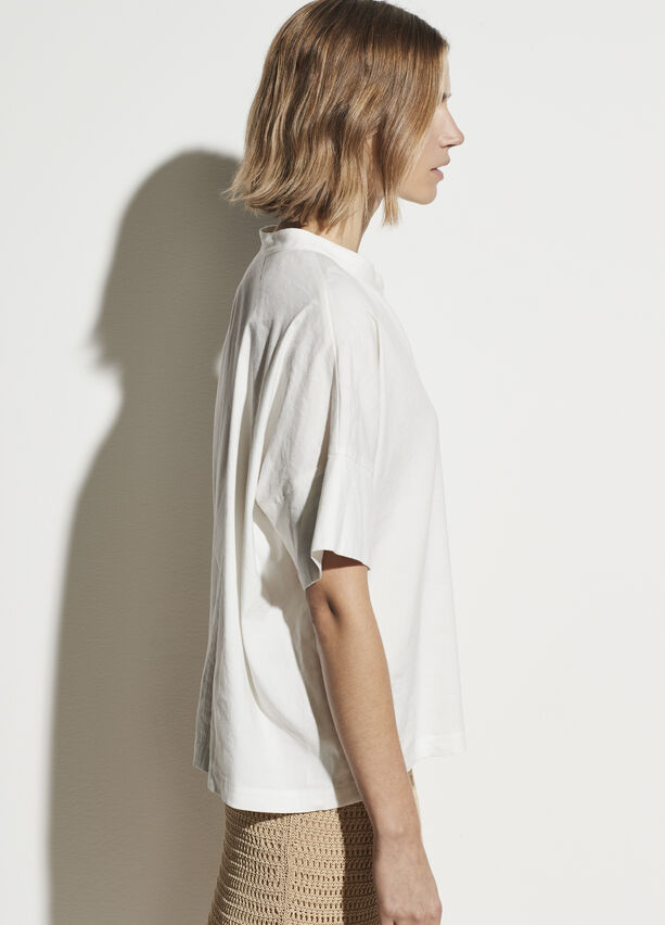 Vince - S/S Linen Popover in Optic White