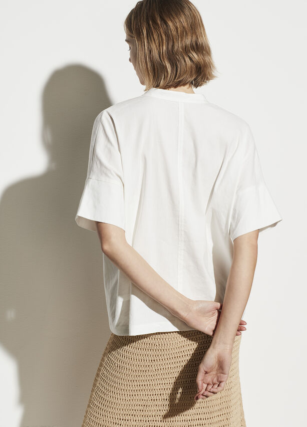 Vince - S/S Linen Popover in Optic White
